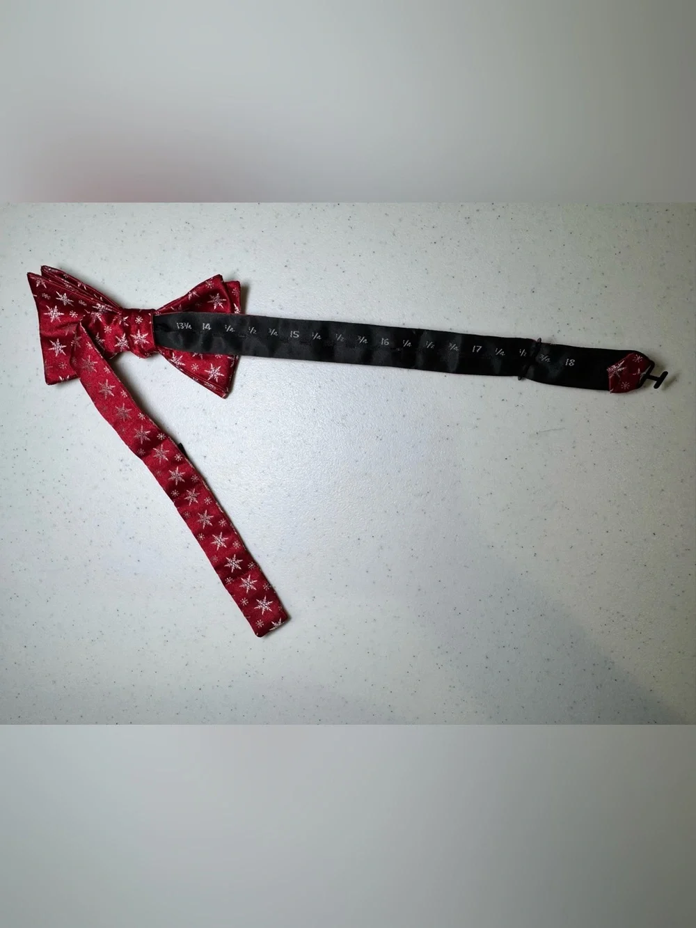Men's and Boy's Red Snowflake Bow Tie Tales Adjustable